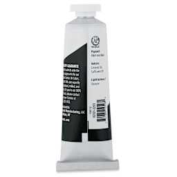 Utrecht Studio Series Oil Paint - Ivory Black, 37 ml, Tube (Back)
