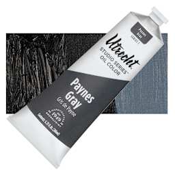 Utrecht Studio Series Oil Paint - Payne's Gray, 200 ml tube and swatch