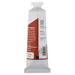 Utrecht Studio Series Oil Paint - Indian Red, 37 ml, Tube (Back)