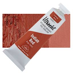 Utrecht Studio Series Oil Paint - Indian Red, 37 ml, Tube and swatch