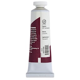 Utrecht Studio Series Oil Paint - Permanent Alizarin Crimson, 37 ml tube back