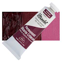 Utrecht Studio Series Oil Paint - Permanent Alizarin Crimson, 37 ml tube and swatch