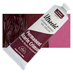 Utrecht Studio Series Oil Paint - Permanent Alizarin Crimson, 200 ml tube and swatch