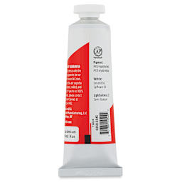 Utrecht Studio Series Oil Paint - Cadmium Red Hue, 37 ml, Tube (Back)