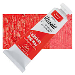 Utrecht Studio Series Oil Paint - Cadmium Red Hue, 37 ml, Tube and swatch