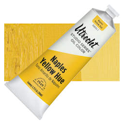 Utrecht Studio Series Oil Paint - Naples Yellow Hue, 200 ml tube and swatch