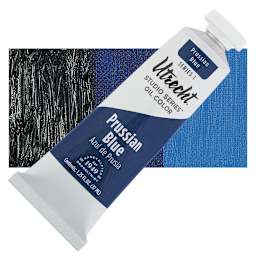 Utrecht Studio Series Oil Paint - Prussian Blue, 37 ml, Tube and swatch