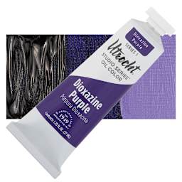 Utrecht Studio Series Oil Paint - Dioxazine Purple, 37 ml, Tube and swatch