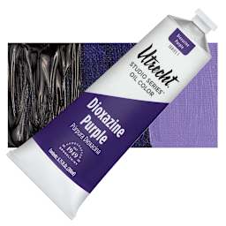 Utrecht Studio Series Oil Paint - Dioxazine Purple, 200 ml tube and swatch