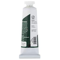 Utrecht Studio Series Oil Paint - Prussian Green, 37 ml, Tube (Back)