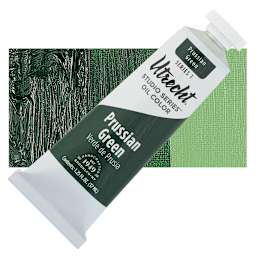 Utrecht Studio Series Oil Paint - Prussian Green, 37 ml, Tube and swatch