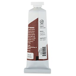 Utrecht Studio Series Oil Paint - Burnt Sienna, 37 ml, Tube (Back)
