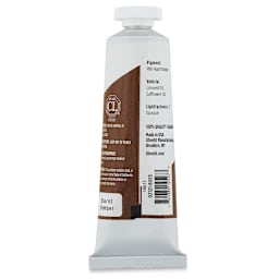 Utrecht Studio Series Oil Paint - Burnt Umber, 37 ml, Tube (Back)
