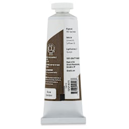 Utrecht Studio Series Oil Paint - Raw Umber, 37 ml, Tube back