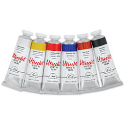 Utrecht Artists' Oil Paint Set - Basic Set, Set of 6 colors, 37 ml tubes, out of packaging