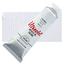 Utrecht Artists' Oil Paint - Vivid White, 37 ml, Tube and swatch