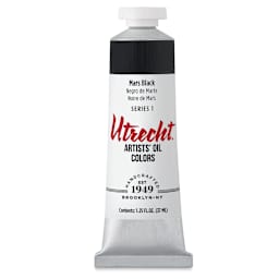 Utrecht Artists' Oil Paint - Mars Black, 37 ml tube