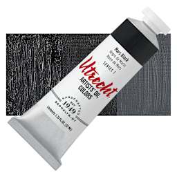Utrecht Artists' Oil Paint - Mars Black, 37 ml tube and swatch