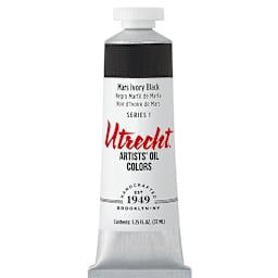 Utrecht Artists' Oil Paint - Mars Ivory Black, 37 ml tube