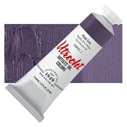 Utrecht Artists' Oil Paint - Plum Grey, 37 ml (swatch and tube)