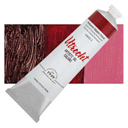 Utrecht Artists' Oil Paint - Permanent Alizarin Crimson, 150 ml tube and swatch