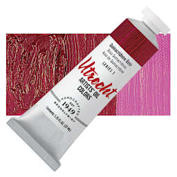 Utrecht Artists' Oil Paint - Quinacridone Rose, 37 ml tube and swatch