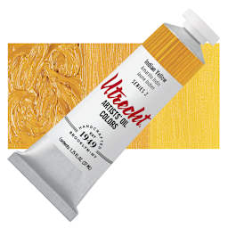 Utrecht Artists' Oil Paint - Indian Yellow, 37 ml tube and swatch