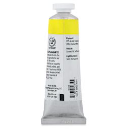 Utrecht Artists' Oil Paint - Titanium Yellow, 37 ml tube (Back)