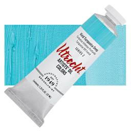 Utrecht Artists' Oil Paint - Vivid Turquoise Deep, 37 ml, Tube and swatch