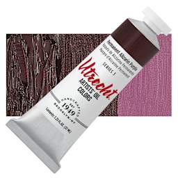Utrecht Artists' Oil Paint - Permanent Alizarin Purple, 37 ml tube and swatch