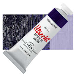 Utrecht Artists' Oil Paint - Ultramarine Violet, 37 ml tube and swatch