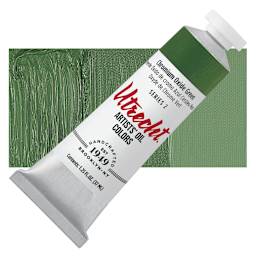 Utrecht Artists' Oil Paint - Chromium Oxide Green, 37 ml tube and swatch