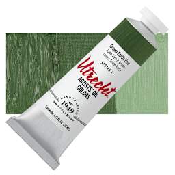 Utrecht Artists' Oil Paint - Green Earth Hue, 37 ml tube and swatch