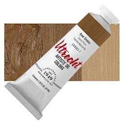 Utrecht Artists' Oil Paint - Raw Sienna, 37 ml tube and swatch