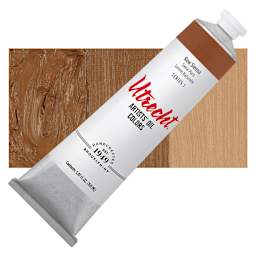 Utrecht Artists' Oil Paint - Raw Sienna, 150 ml tube and swatch