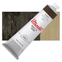 Utrecht Artists' Oil Paint - Raw Umber, 150 ml tube and swatch