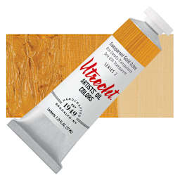 Utrecht Artists' Oil Paint - Transparent Gold Ochre, 37 ml, Tube and swatch