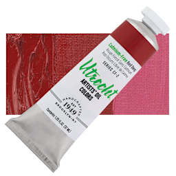 Utrecht Artists' Oil Paint - Cadmium-Free Red Deep, 37 ml tube and swatch