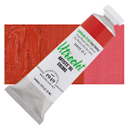 Utrecht Artists' Oil Paint - Cadmium-Free Red Medium, 37 ml tube and swatch