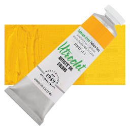Utrecht Artists' Oil Paint - Cadmium-Free Yellow Deep, 37 ml tube and swatch