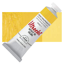 Utrecht Artists' Oil Paint - Cadmium Yellow Medium, 37 ml, Tube and swatch