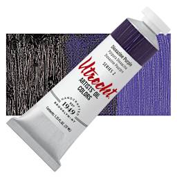 Utrecht Artists' Oil Paint - Dioxazine Purple, 37 ml tube and swatch