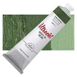 Utrecht Artists' Oil Paint - Green Earth Hue, 150 ml tube and swatch
