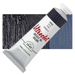 Utrecht Artists' Oil Paint - Indigo, 37 ml tube and swatch