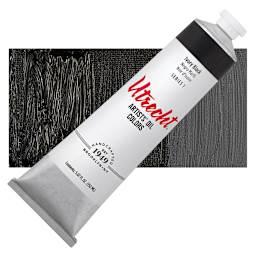 Utrecht Artists' Oil Paint - Ivory Black, 150 ml tube and swatch