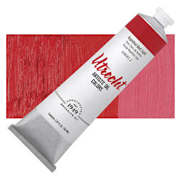 Utrecht Artists' Oil Paint - Naphthol Red Light, 150 ml tube and swatch