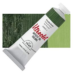 Utrecht Artists' Oil Paint - Prussian Green, 37 ml tube and swatch