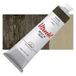 Utrecht Artists' Oil Paint - Raw Umber, 150 ml tube and swatch