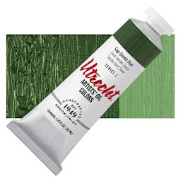 Utrecht Artists' Oil Paint - Sap Green Hue, 37 ml tube and swatch