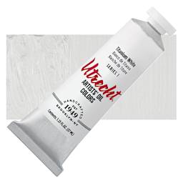 Utrecht Artists' Oil Paint - Titanium White, 37 ml tube and swatch